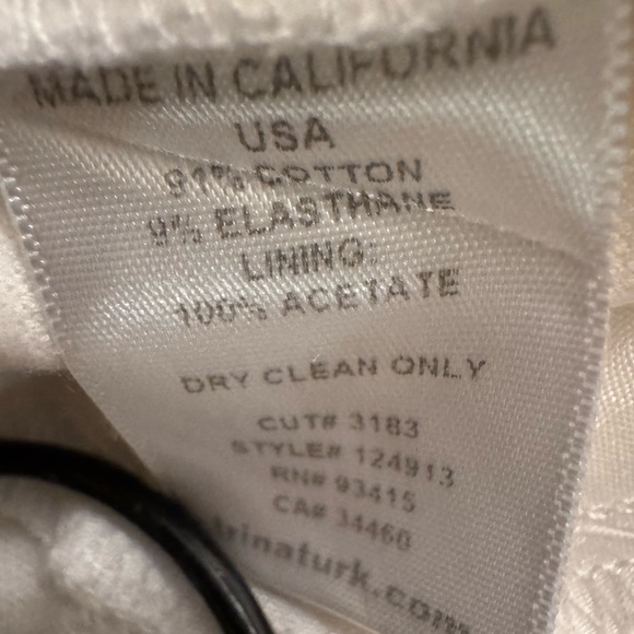 Trina Turk White Cropped Pants Size 8 Cotton Stretch Tailored Made in USA - Picture 5 of 7